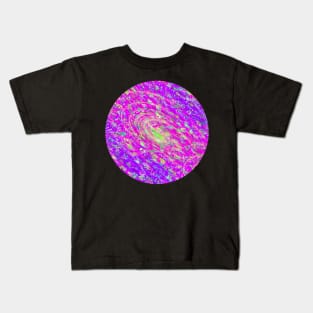 Abstract Fractal Wave Spiral Galaxy Purple Marbled Pattern Swirl Natural Flow Kids T-Shirt